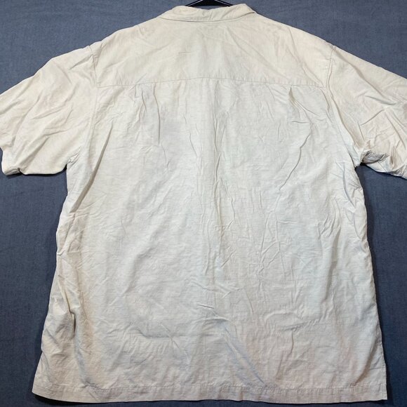 IL Migliore Beige Short Sleeve Button-Up Shirt Silk Lightweight Mens Size 3XL - Picture 7 of 9